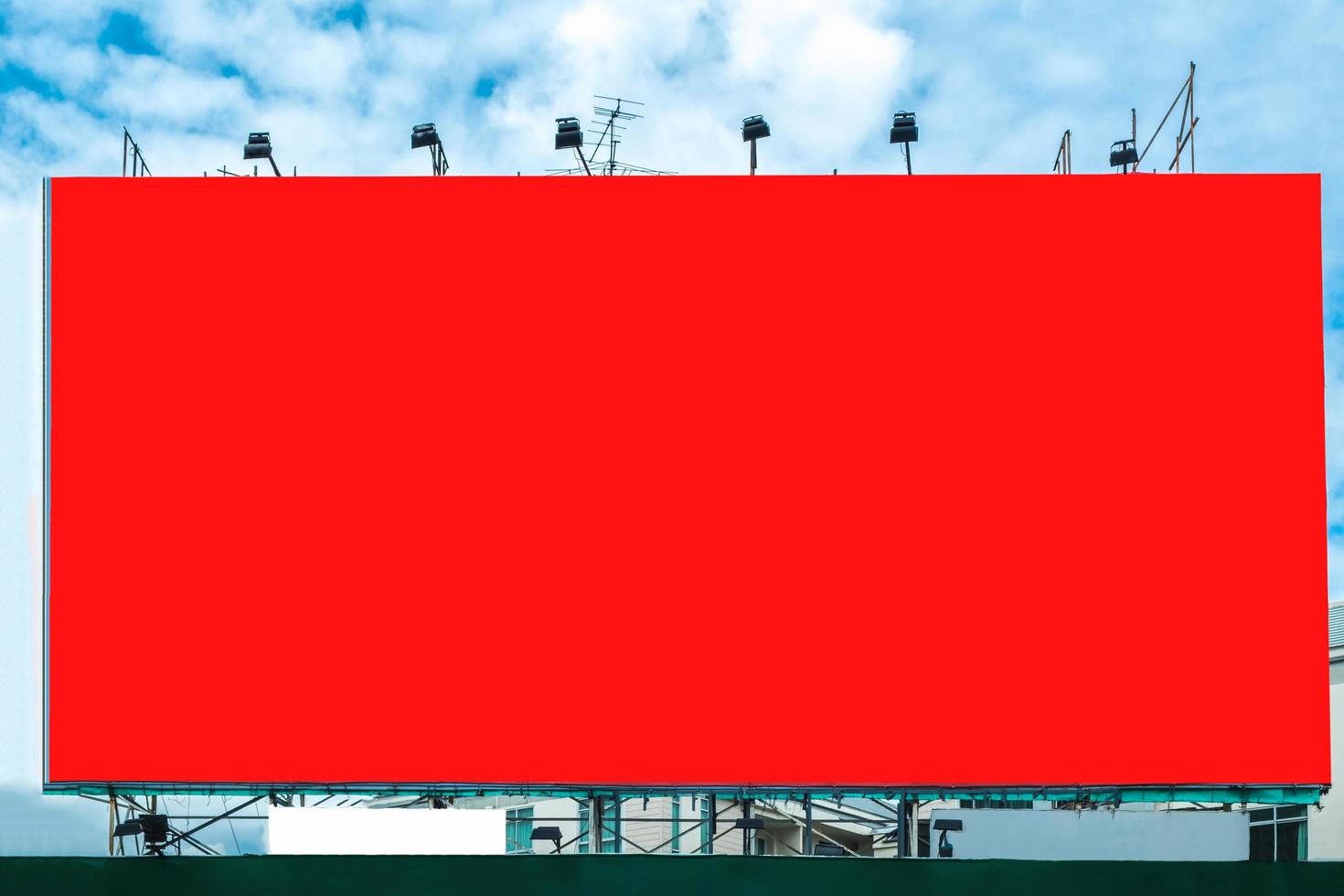 Large red billboard advertise photo