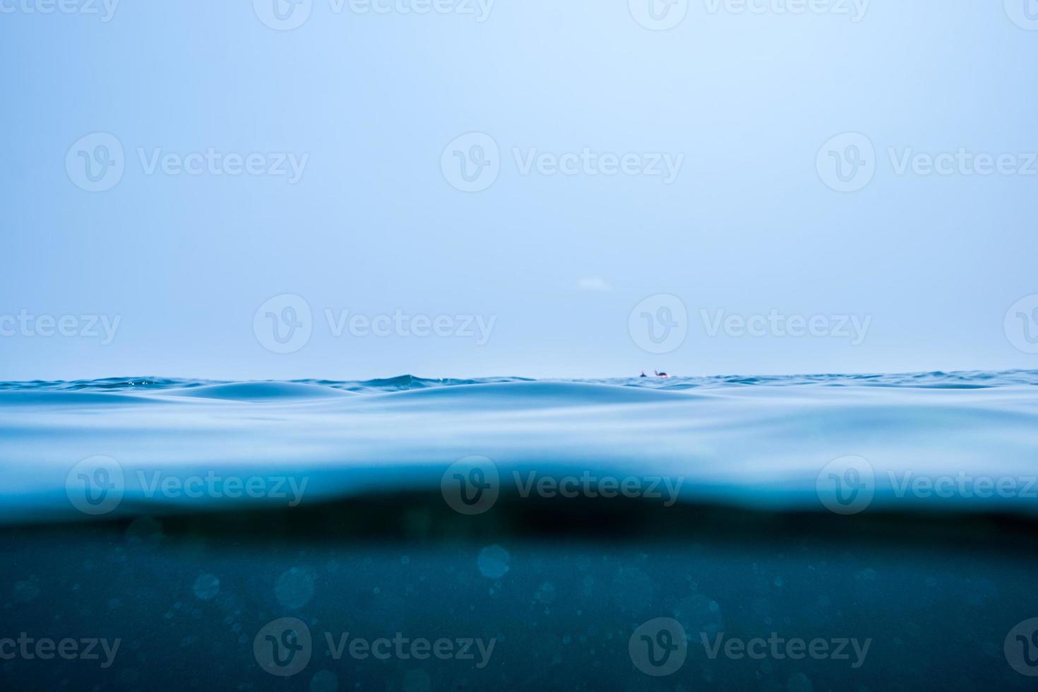 Blue wave surface on sea photo