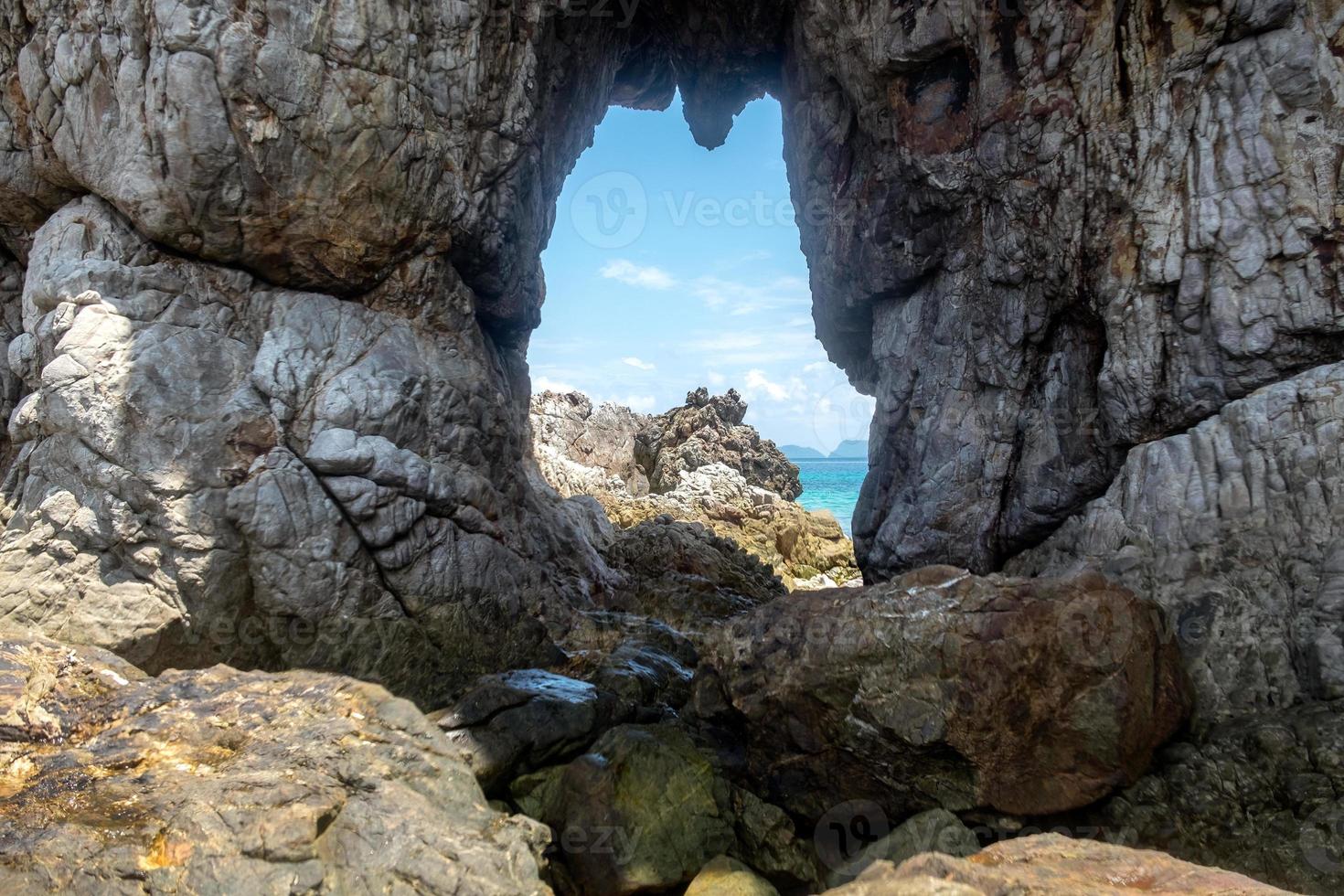 Cliff strait rock with blue sky photo