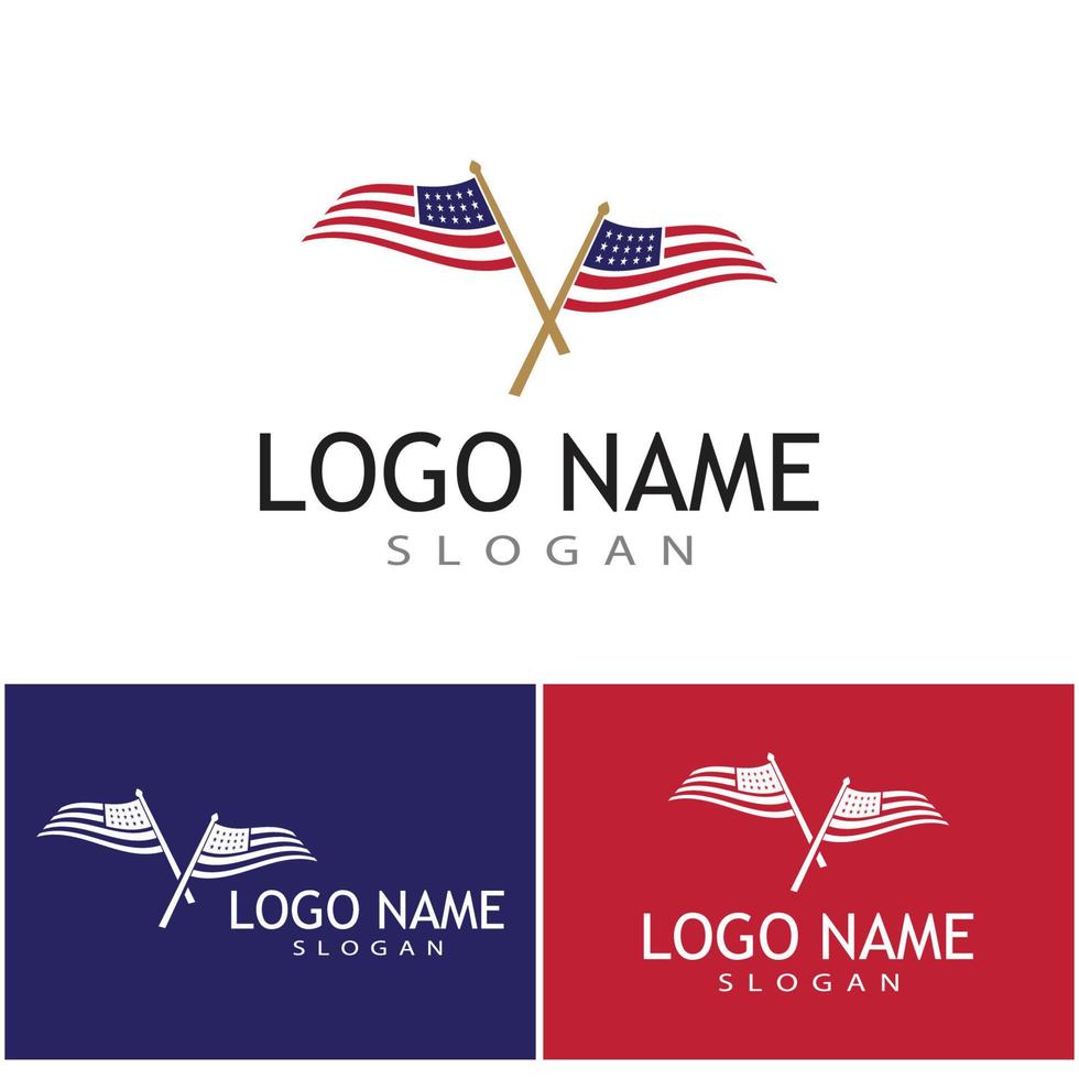 Flag american vector icon illustration design template