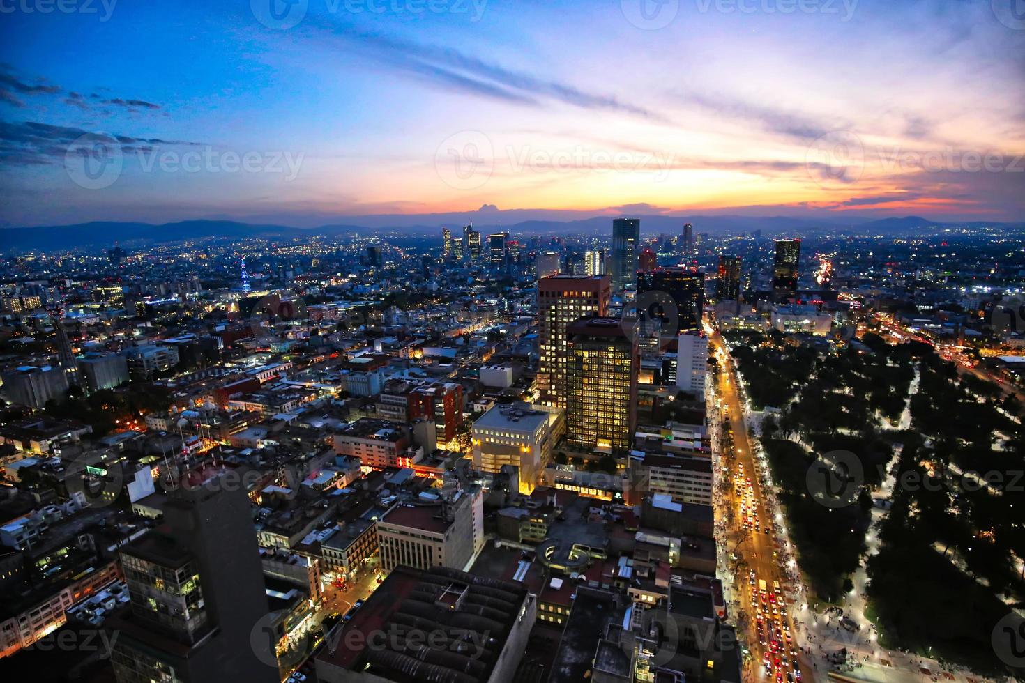 Mexico City panoramic view from observation deck photo