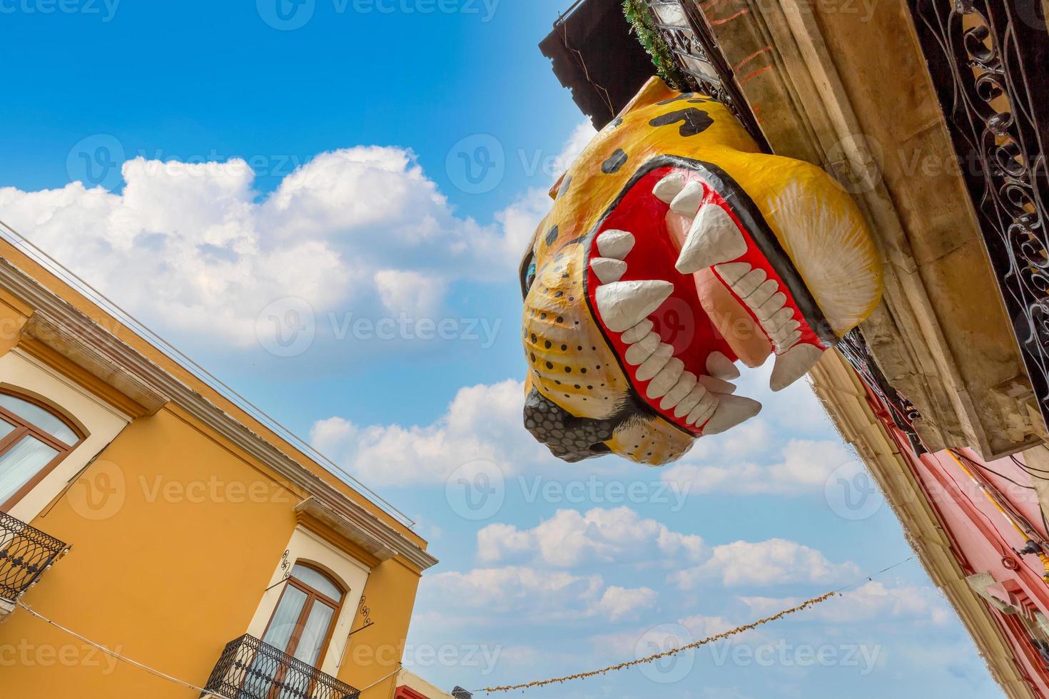 Oaxaca, Mexico, Scenic old city streets and colorful colonial buildings in historic city center photo