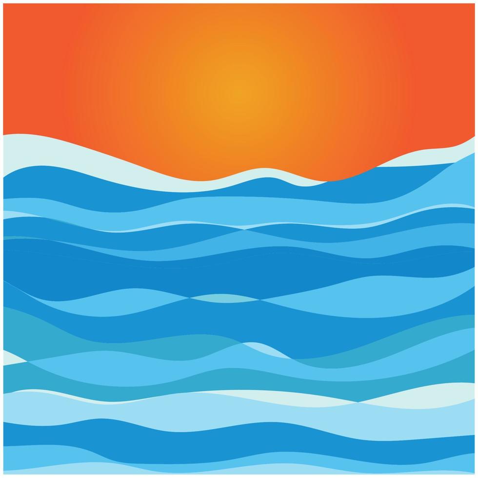 Abstract Water wave vector illustration design background