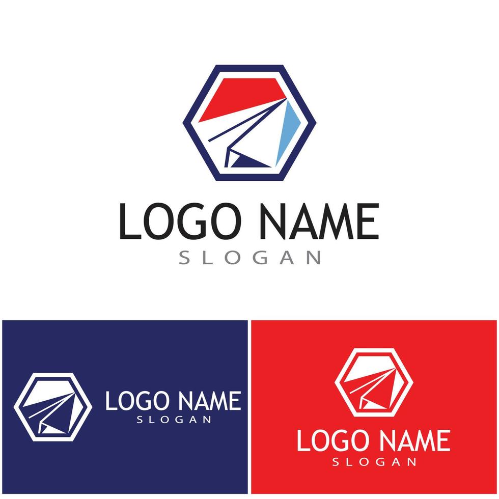 Paper plane logo vector illustration template