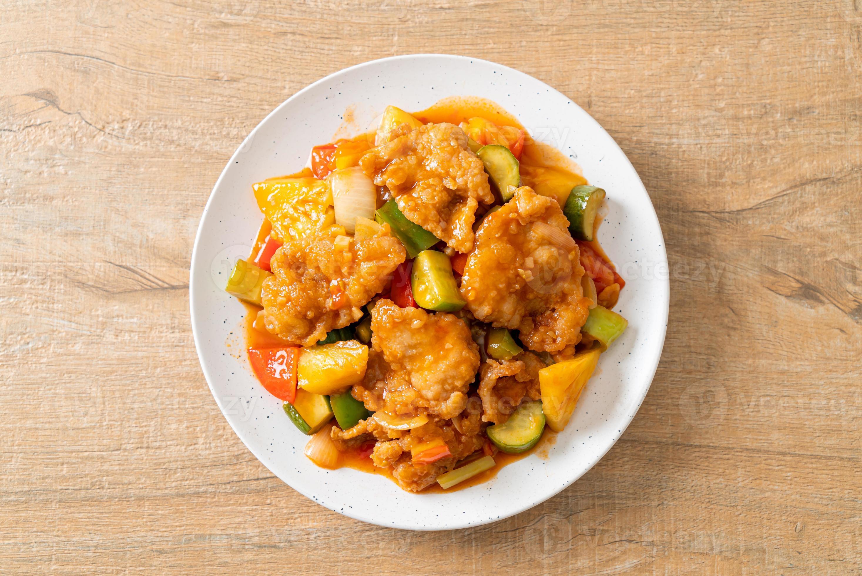 Stir fried sweet and sour sauce with pork 6906508 Stock Photo at Vecteezy