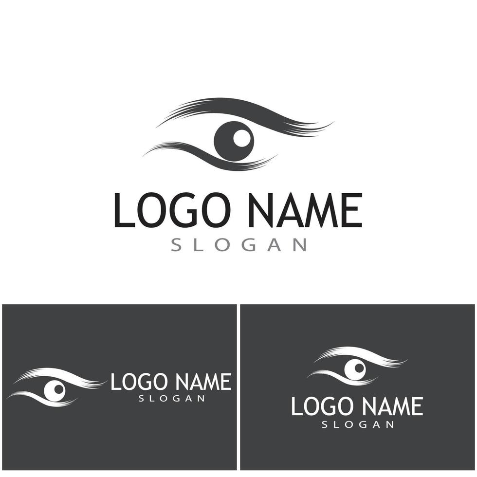 identidad de marca diseño de logotipo de vector de cuidado ocular corporativo