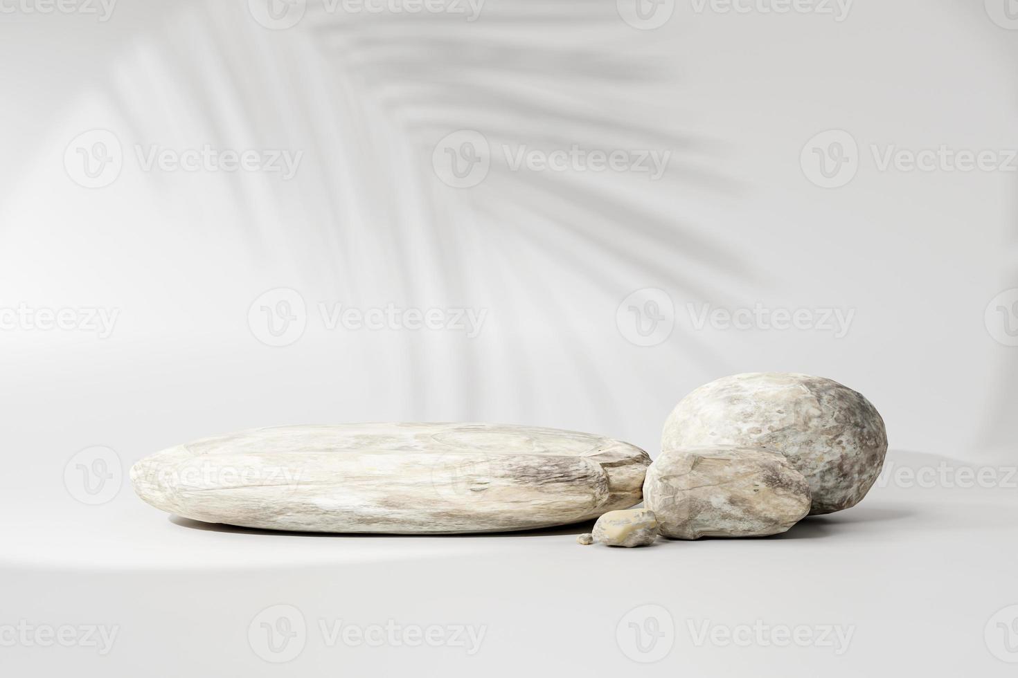 White Stone podium pedestal product display stand background 3d rendering photo