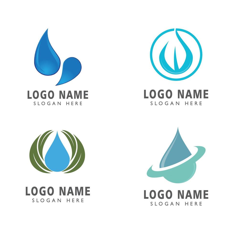 Diseño de ilustración de vector de plantilla de logotipo de gota de agua