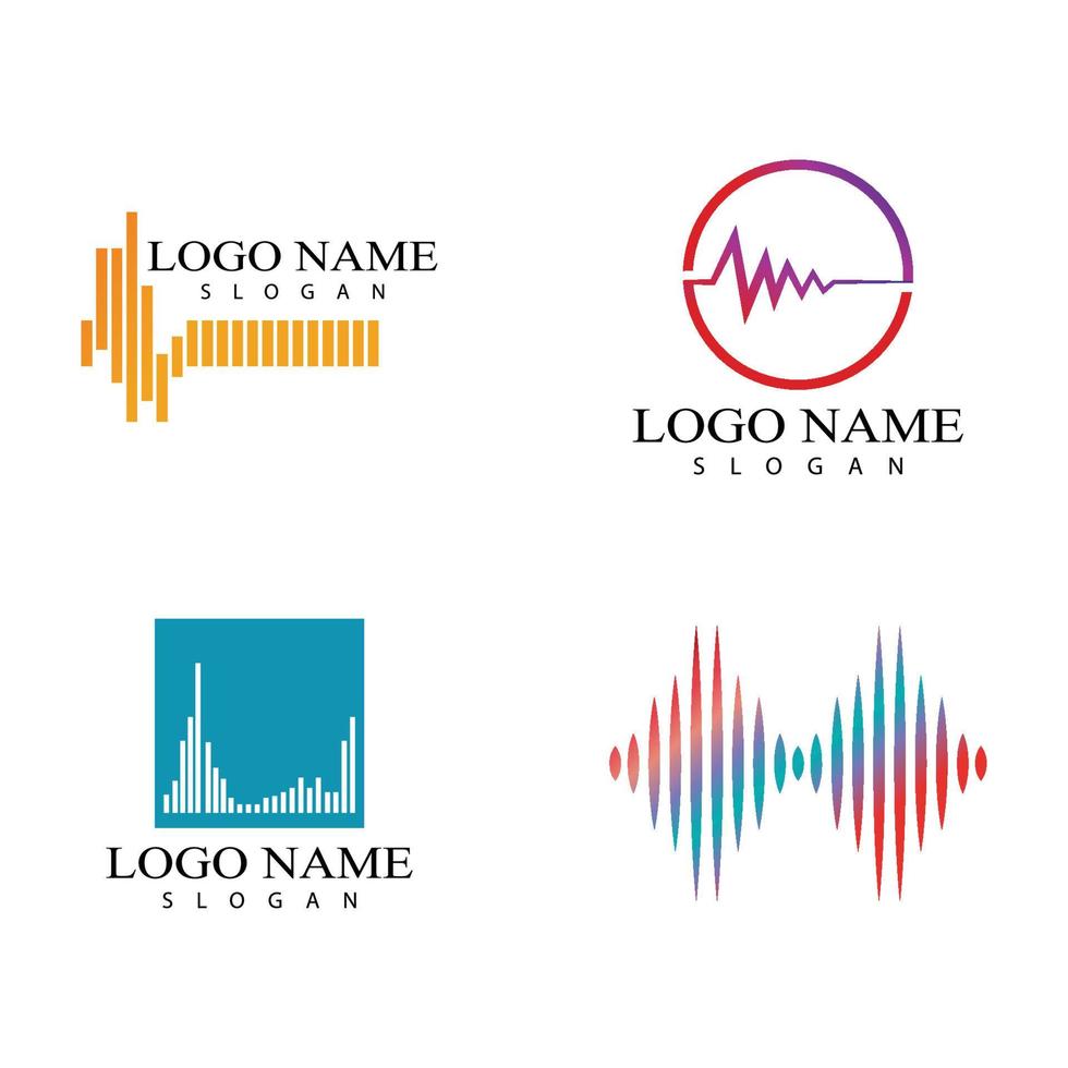 Sound waves vector illustration design template