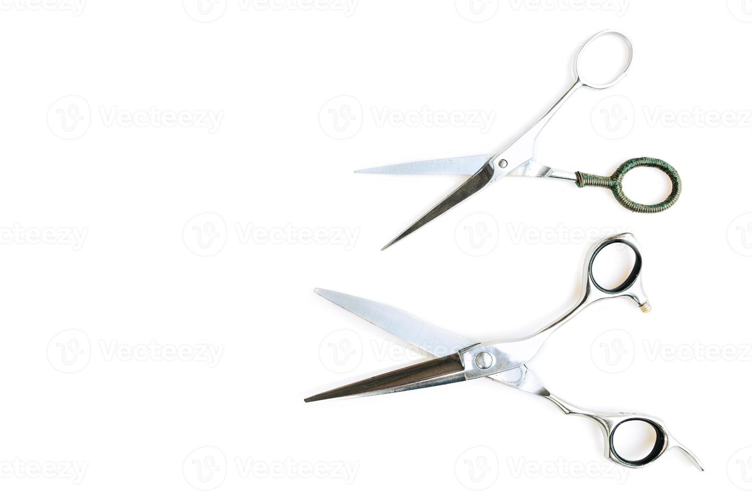 A set of hair cut tools on white background for cutting barber beard salon photo