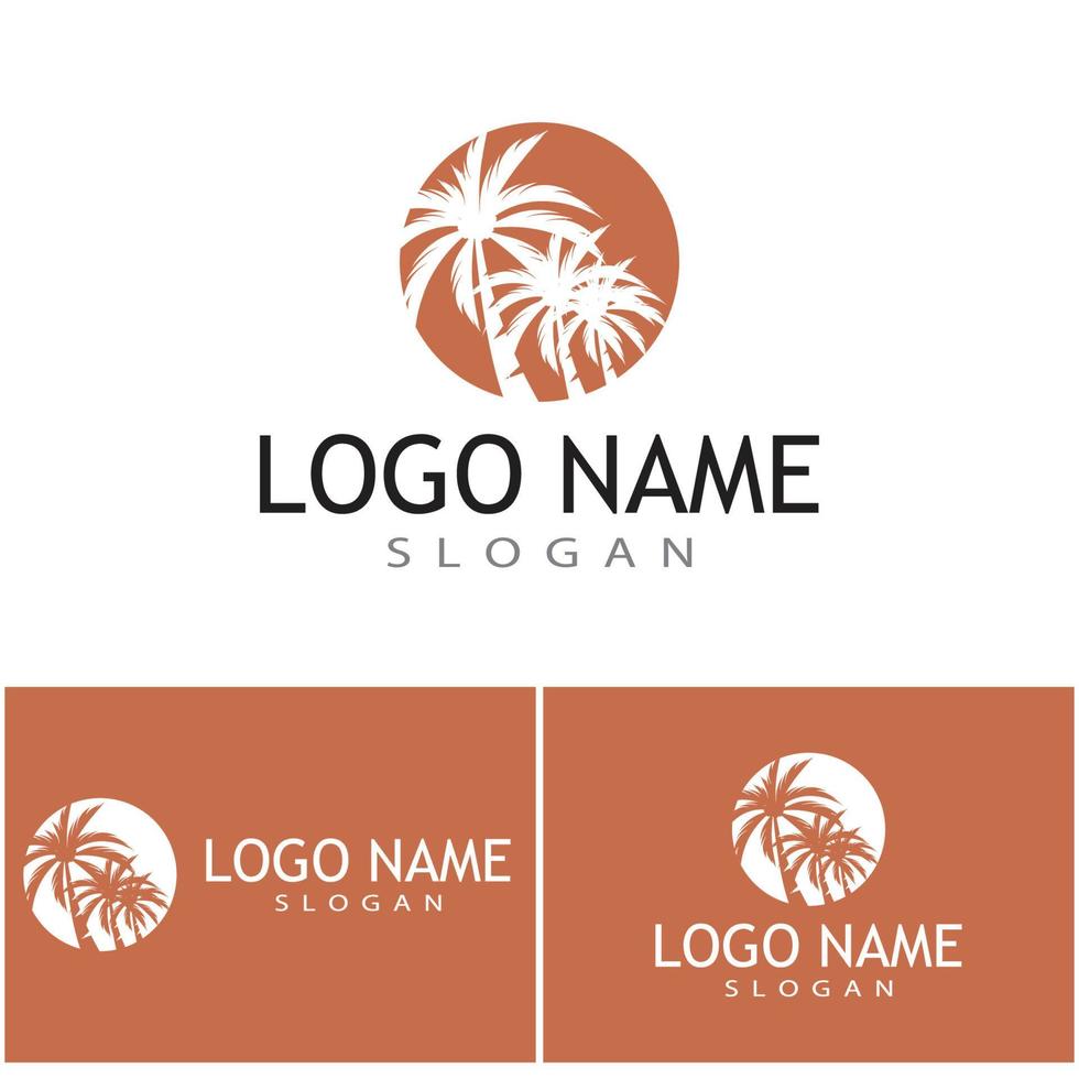 Palm tree summer logo template vector illustration