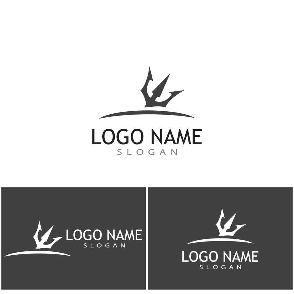 Diseño de ilustración de icono de vector de plantilla de logotipo de tridente