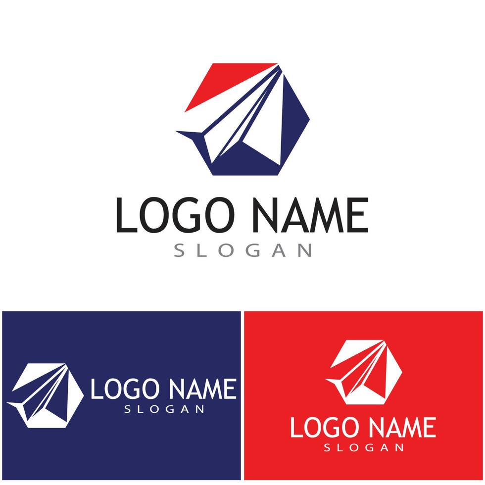 Paper plane logo vector illustration template