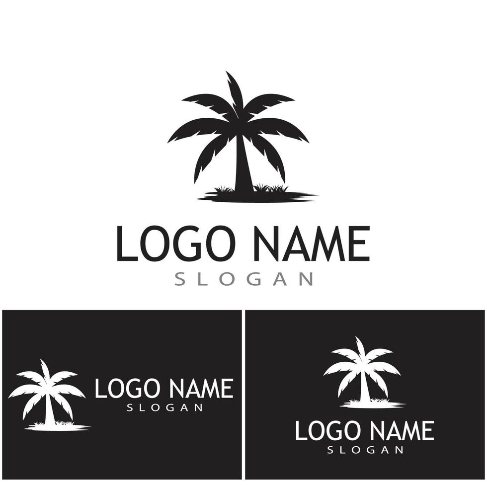 Palm tree summer logo template vector illustration