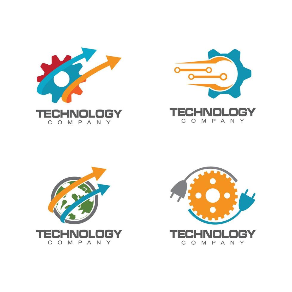 Ilustración de vector de plantilla de logotipo de tecnología