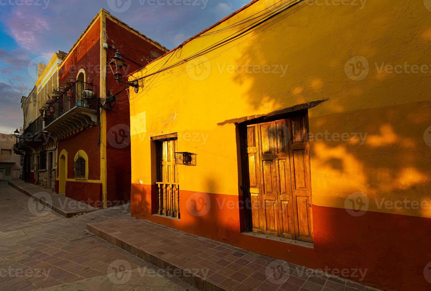 Guanajuato, Mexico, Scenic cobbled streets and traditional colorful colonial architecture in Guanajuato historic city center photo