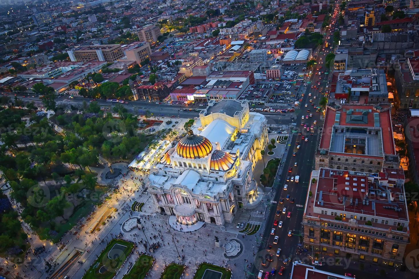 Panoramic view of Mexico City from the observation deck at the top of Latin American Tower Torre Latinoamericana photo