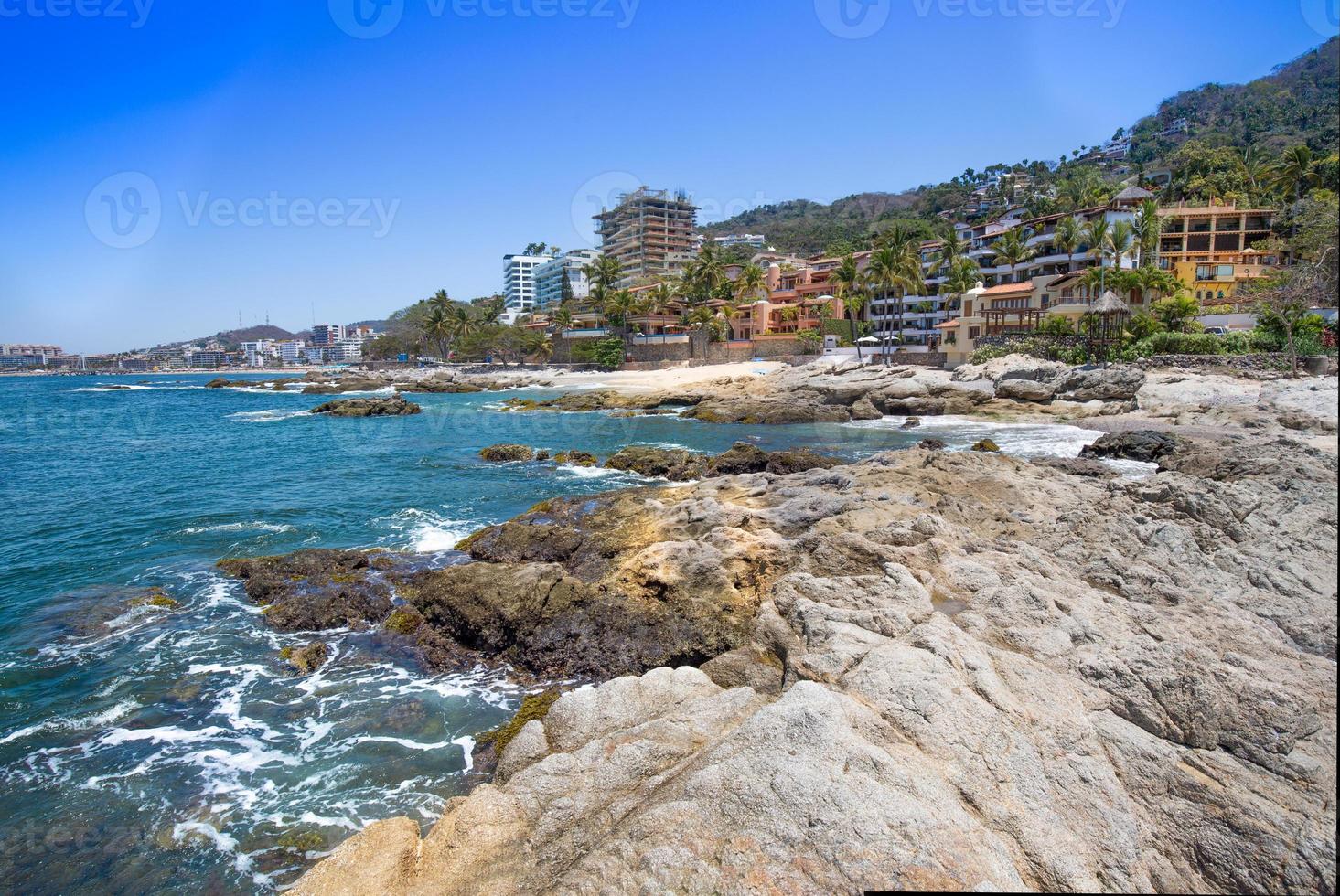 Puerto Vallarta, Conchas Chinas beach and ocean coastline photo