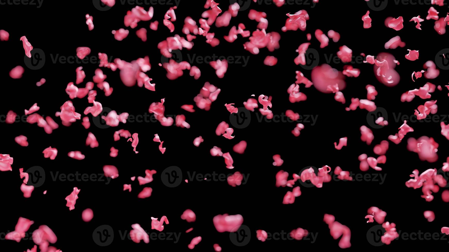 Abstract pink disintegration on a black background. ,3d model and illustration. photo