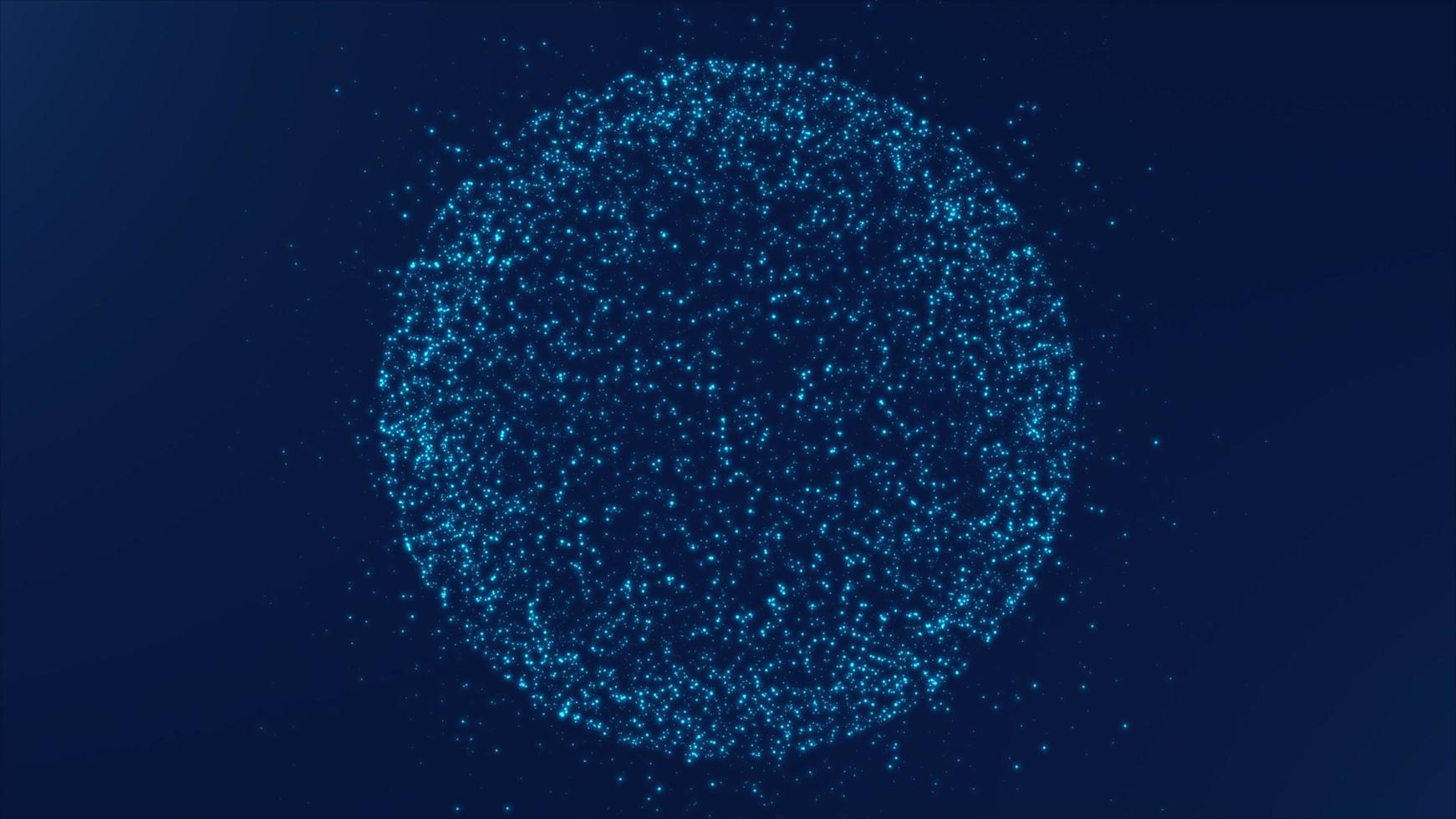 Blue particle globe particle technology background photo