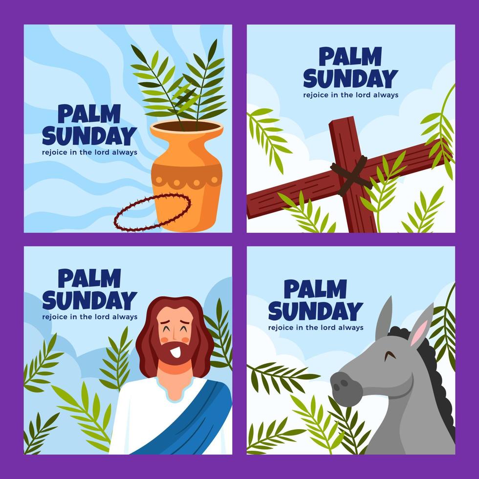 Set of Palm Sunday Cards vector
