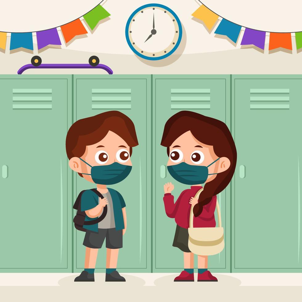 New Normal Activity at School vector