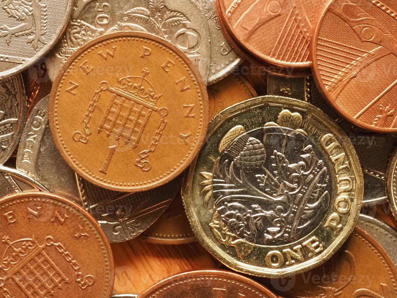 Pound coins United Kingdom currency photo