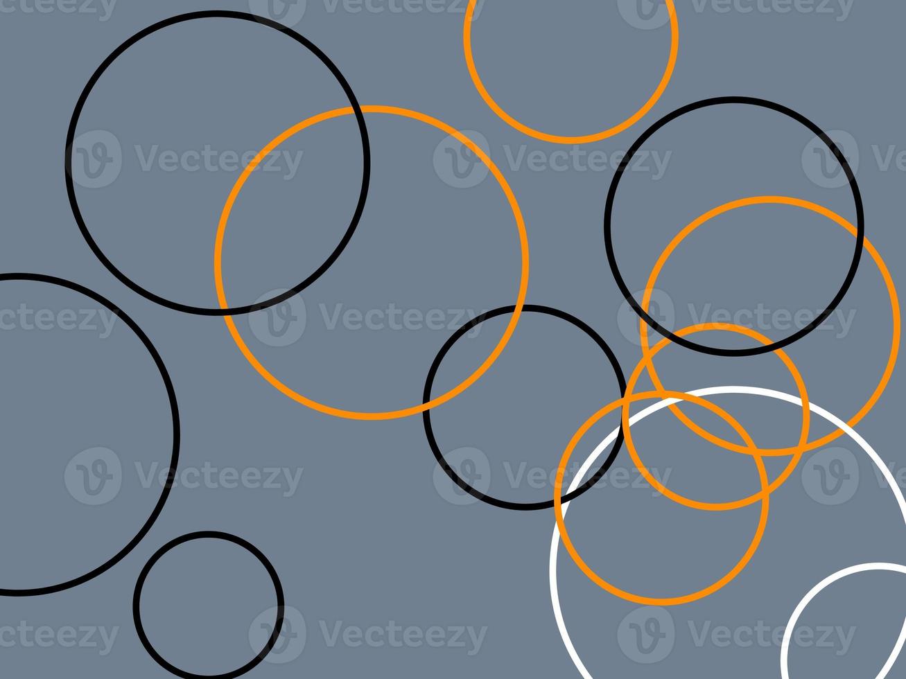 Abstract orange white grey circles with slate gray background photo