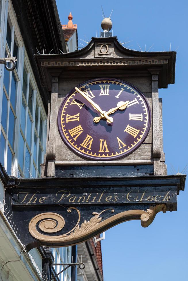 A close-up view of the famous Pantiles clock in Royal Tunbridge Wells on June 30, 2009 photo