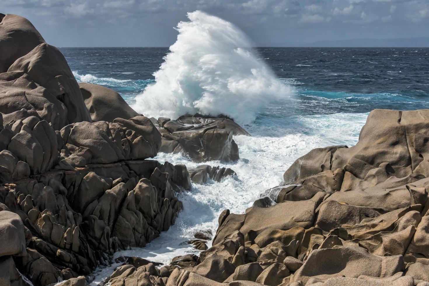 Waves Pounding the Coastline at Capo Testa Sardinia photo