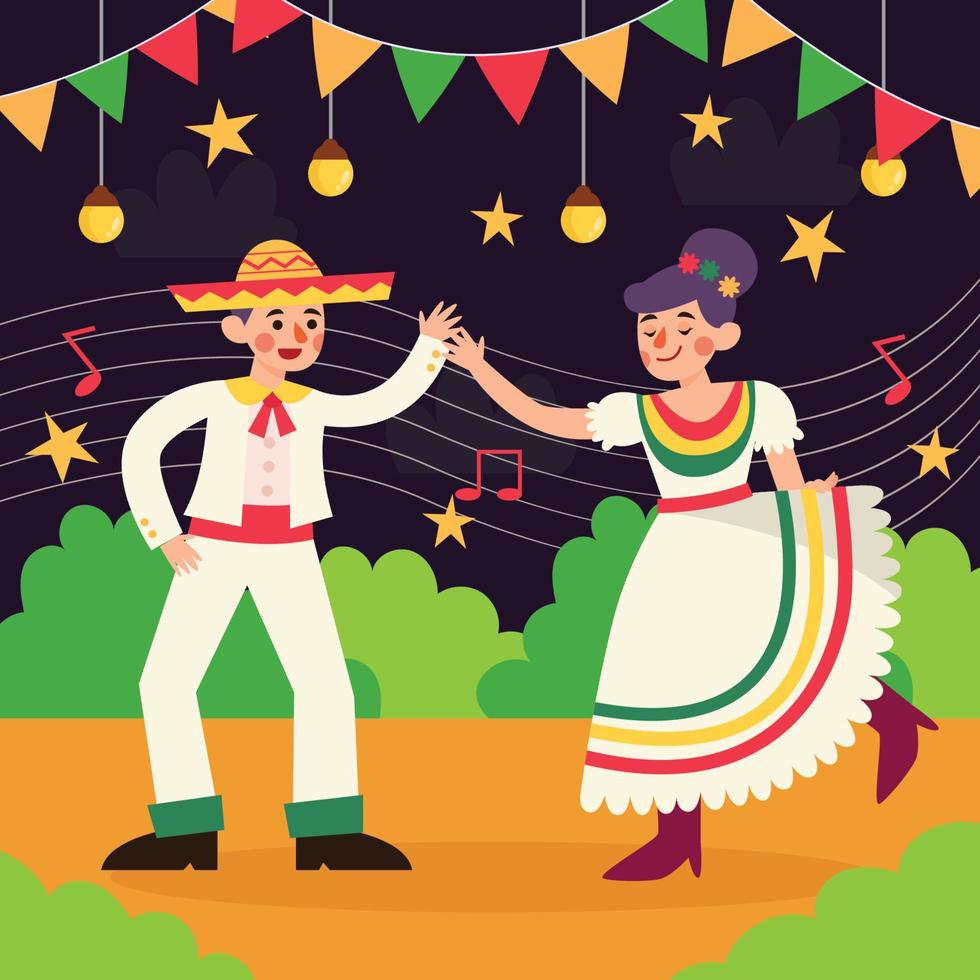 Dancing Together On The Night Of Cinco De Mayo vector