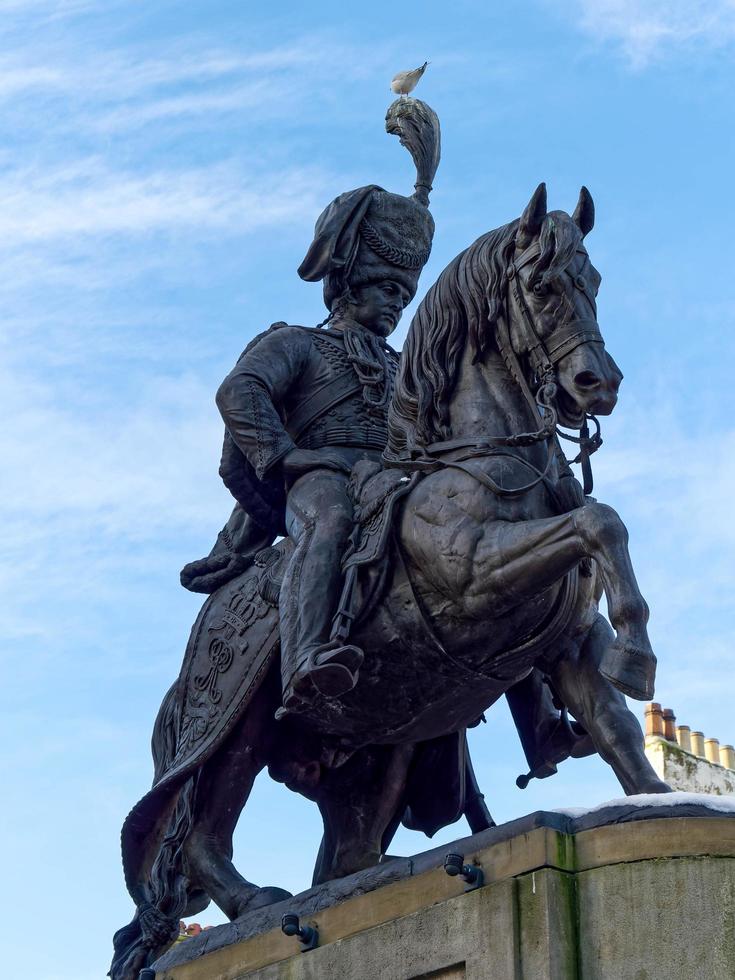 DURHAM, COUNTY DURHAM, UK, 2018. Lord Londonderry Statue in Market Place Square in Durham, County Durham on January 19, 2018 photo