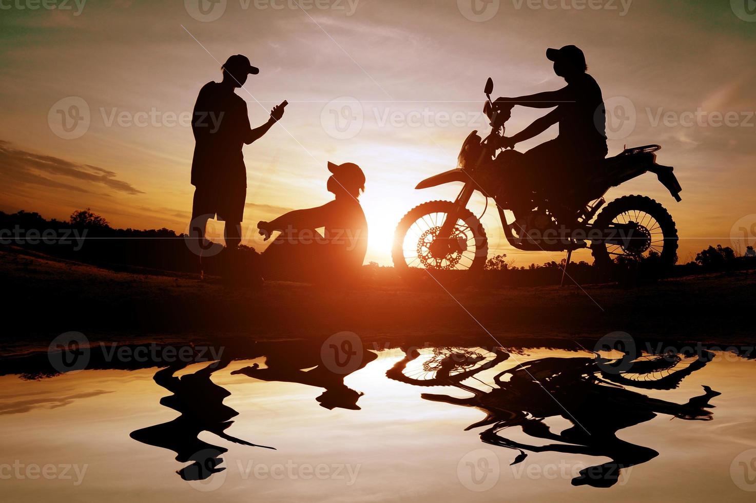 man with motocross bike photo
