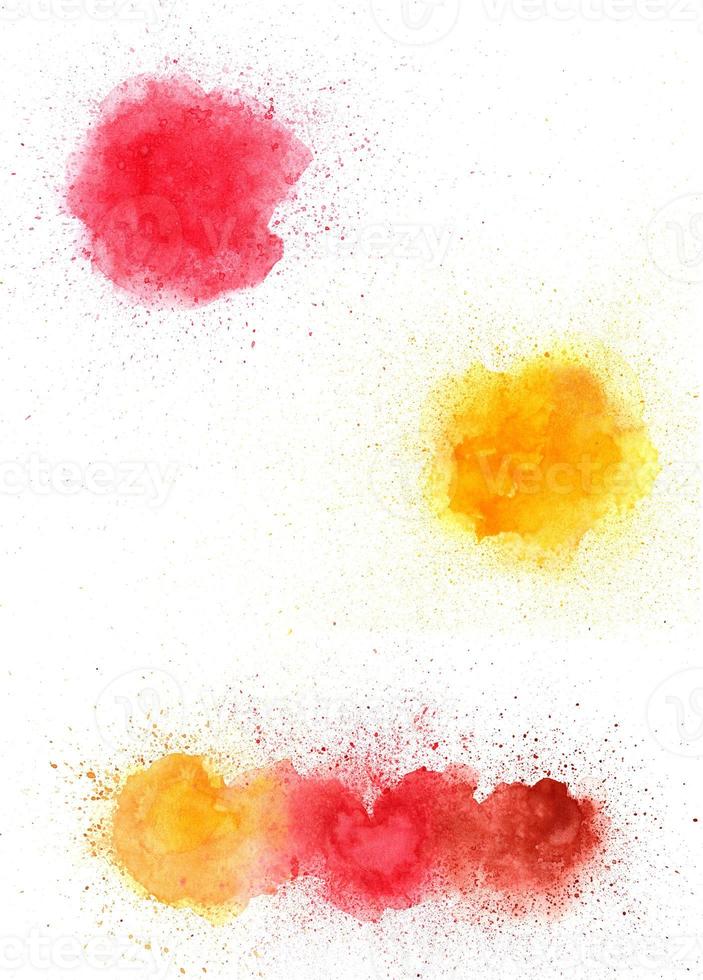 Watercolor paintings with artistic Colorful abstract images on white paper. Watercolor concept. photo