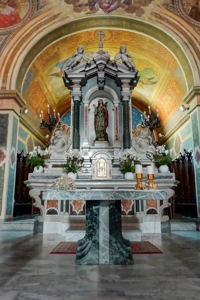 Arzachena, Sardinia, Italy, 2015. Interior of Saint Anna Church in Arzachena Sardinia photo