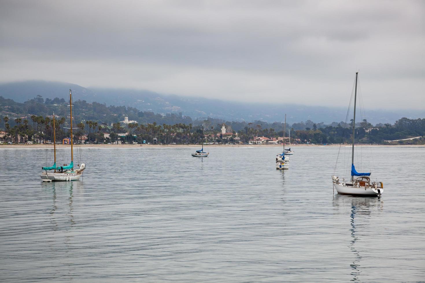 SANTA BARBARA, CALIFORNIA, USA, 2011. Yachts anchored off Santa Barbara, California, USA on August 10, 2011 photo