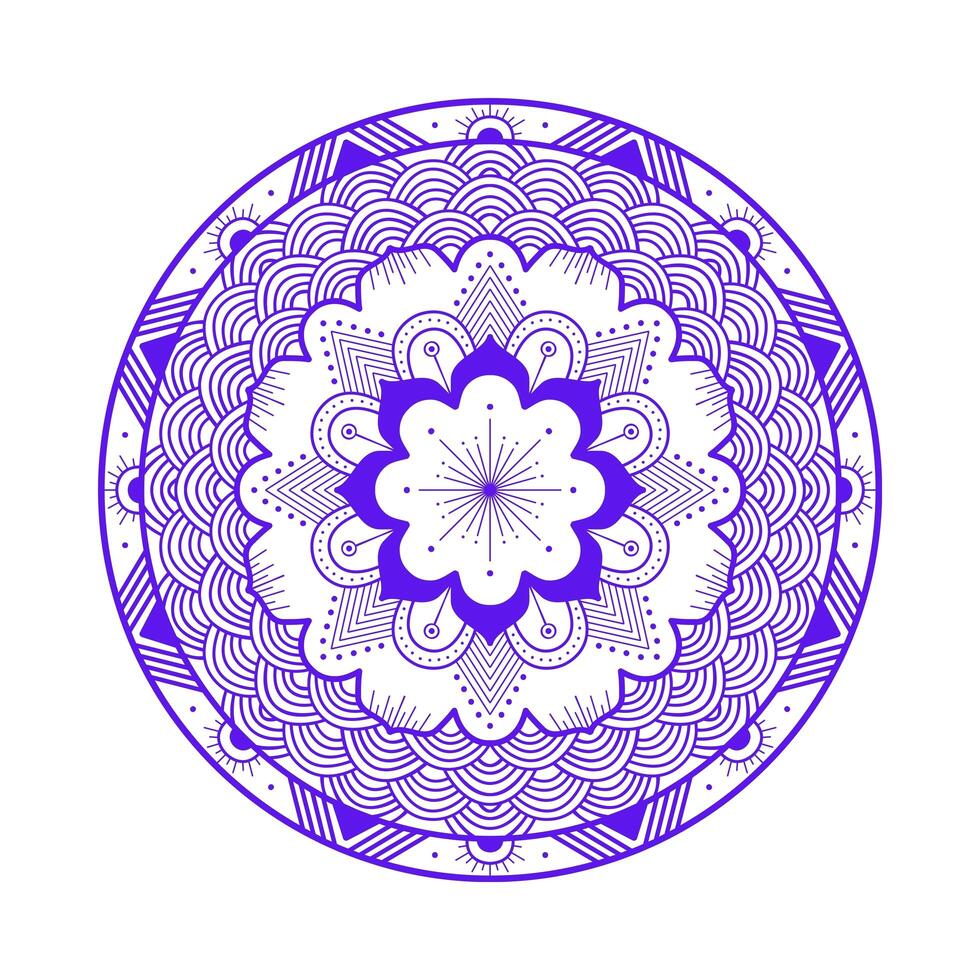 Mandala flowers with colored, geometric ethnic decorations. photo