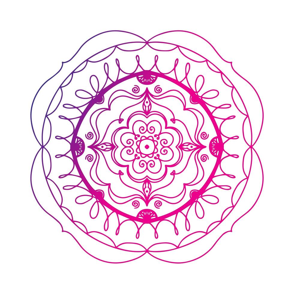 Mandala flowers with colored, geometric ethnic decorations. photo