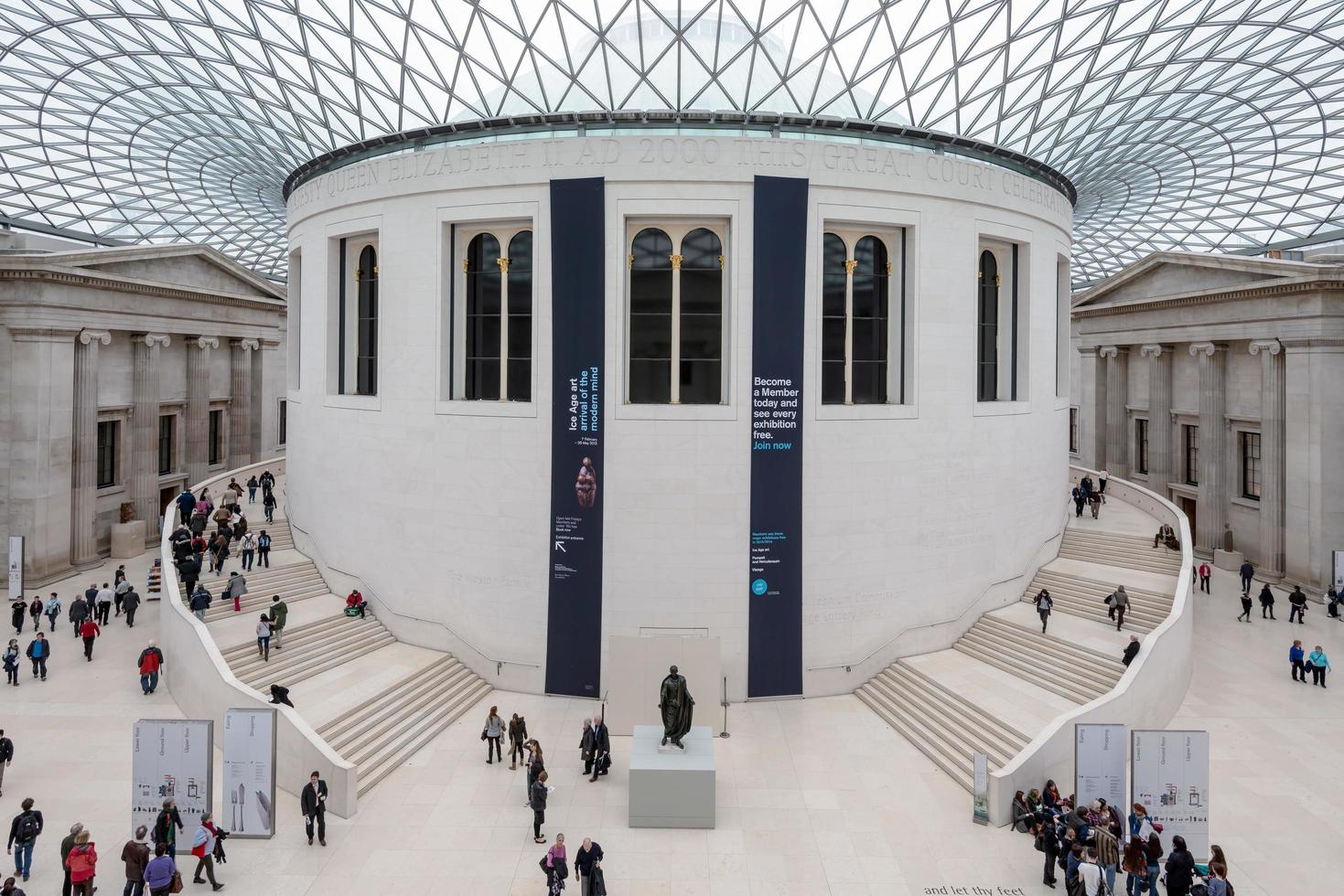 LONDON, UK, 2012. Interior view of the Great Court at the British Museum in London on March 6, 2013. Unidentified people. photo