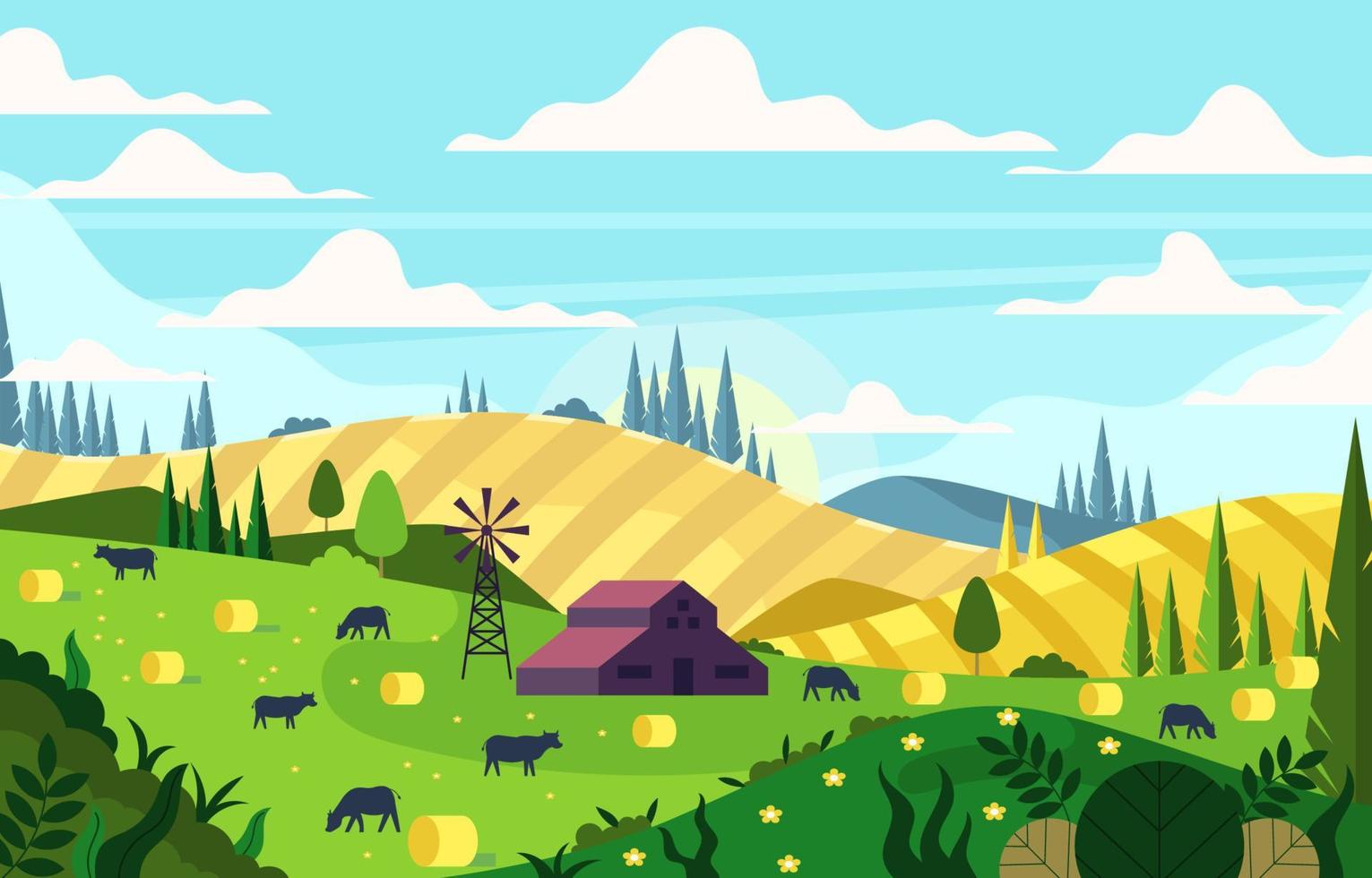 concepto de fondo de naturaleza de paisaje vector