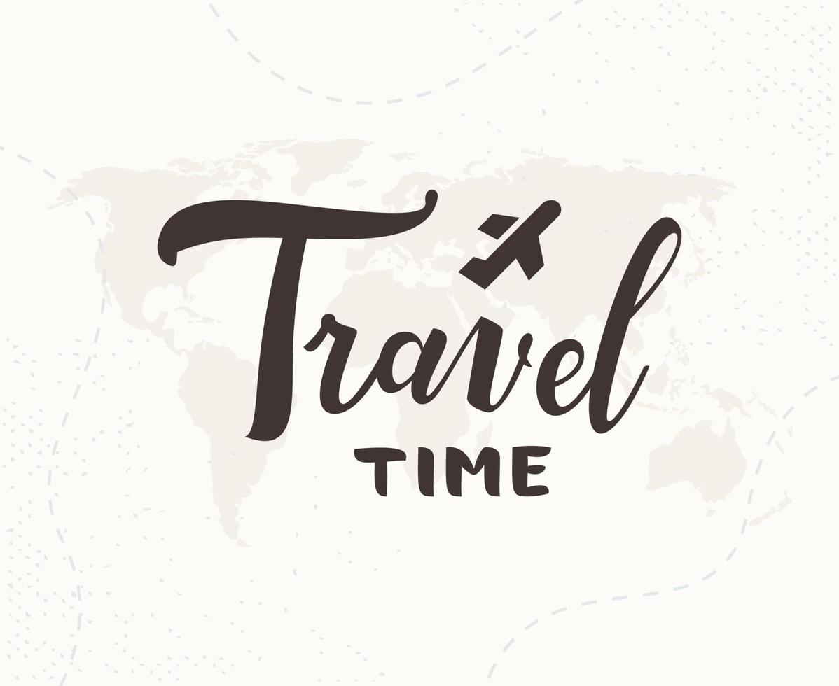 Travel time hand written lettering vector