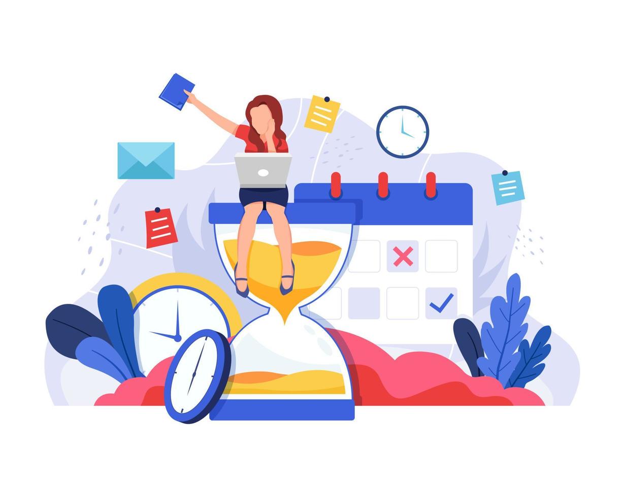 Concept illustration of time management vector