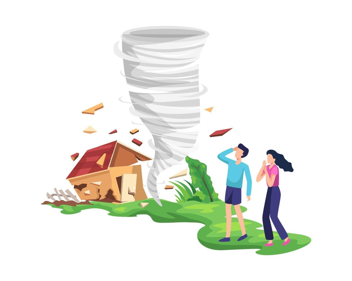 Destructive tornado illustration vector