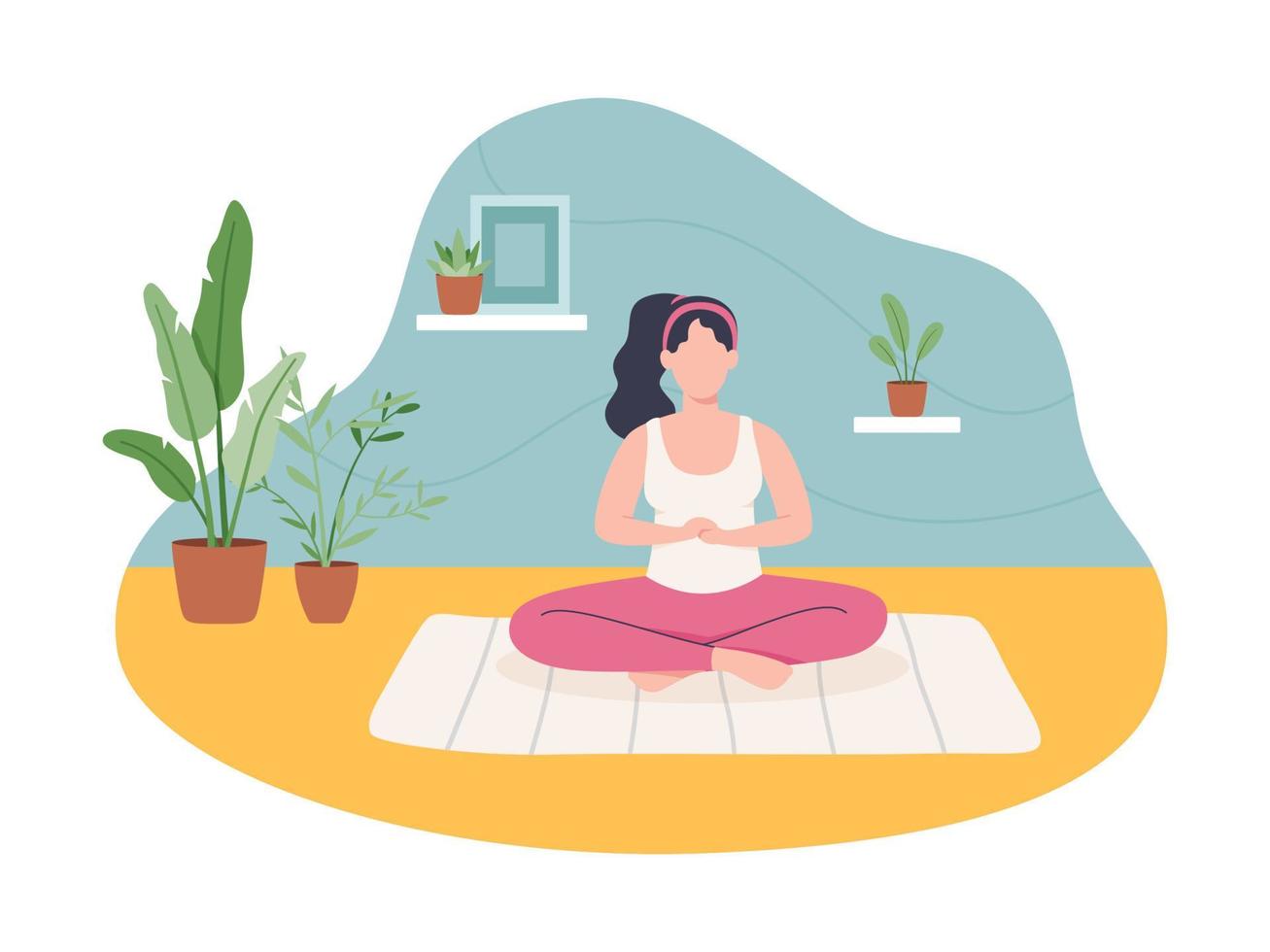 Exercise at home concept illustration vector