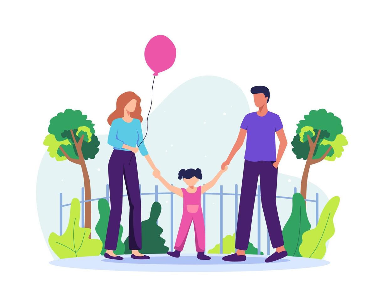 Family spending time together vector