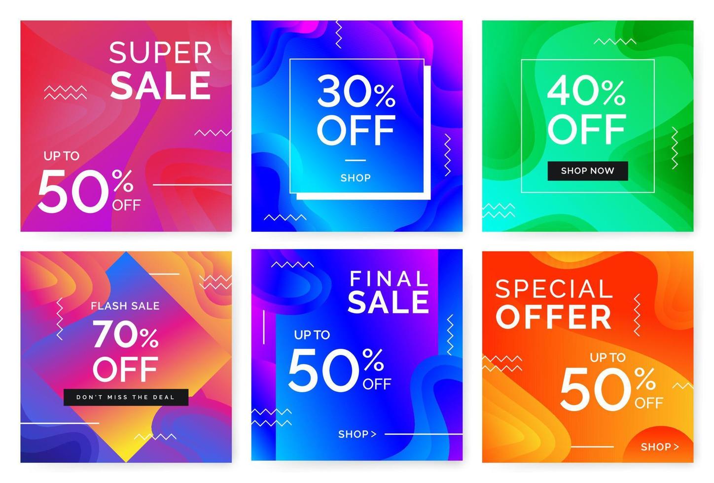 Modern promotion square web banner for social media vector