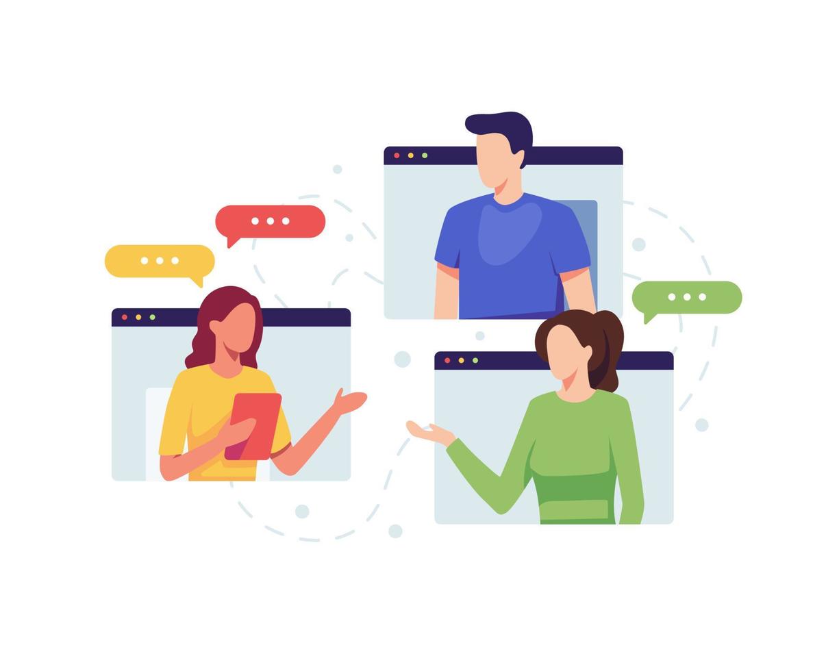 Communication video conference concept illustration vector