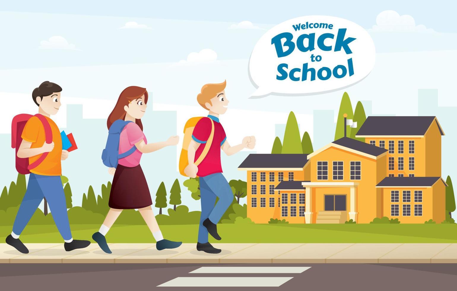 Welcome back to school illustration vector
