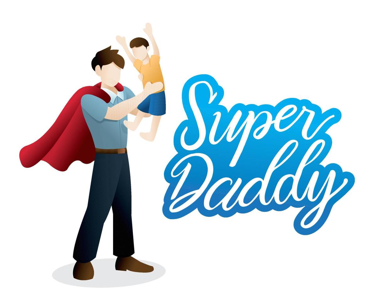 Super daddy vector illustration