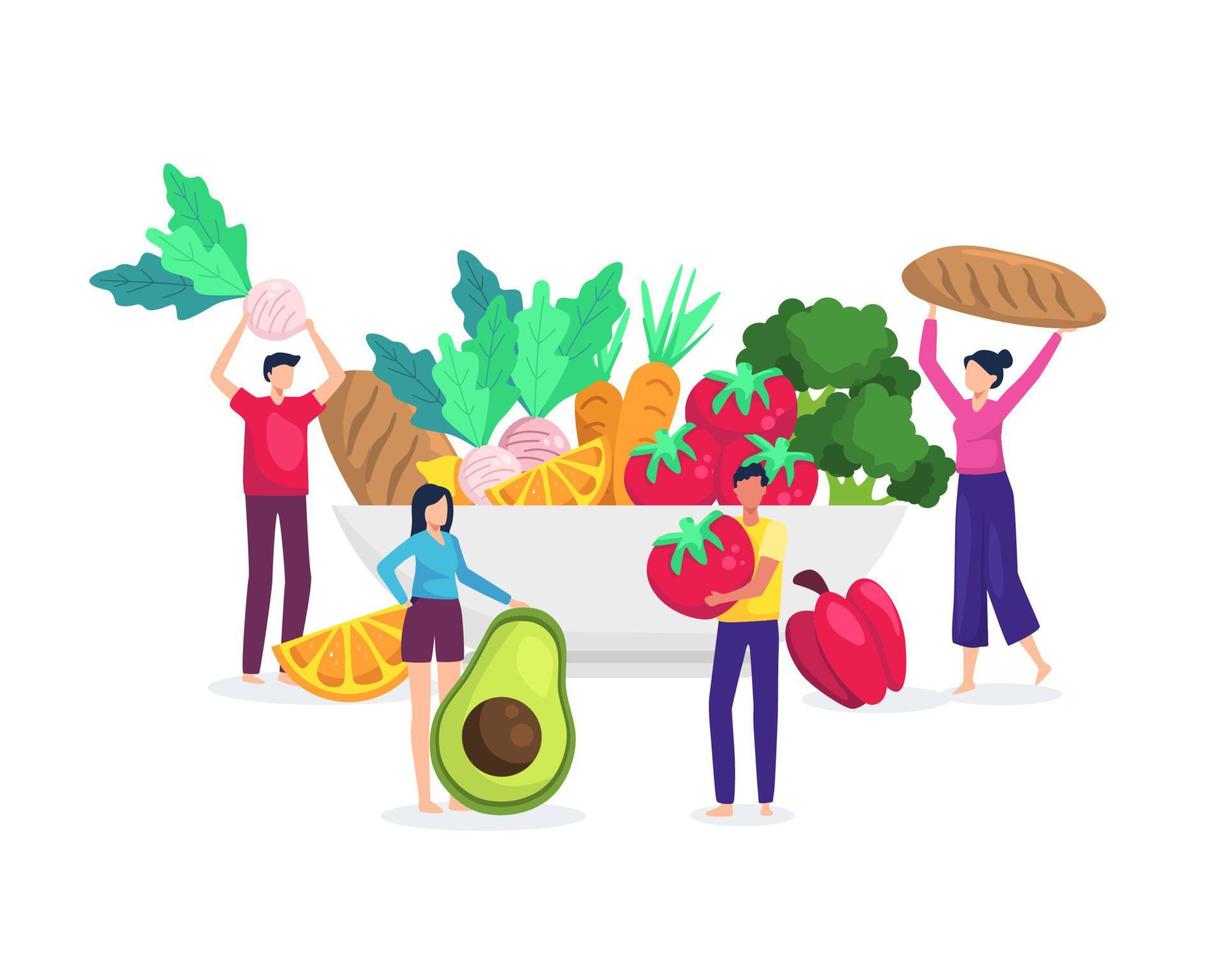 Healthy food concept illustration vector